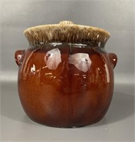 Vintage Hull Drip Brown Bean Pot