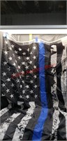 Blue on black American flag. 36x60