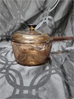 Corning Ware Amber Glass Pot with Lid
