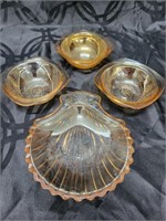 Marigold Carnival Glass Serving Dishes