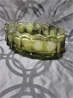 Fostoria Coin Glass Green Liberty Bowl
