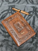 Leather-Back Personal Journal & Pen Set