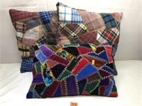 Hand Quilted Crazy Quilt Pillows