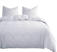 Wake In Cloud - Gray White Striped Comforter Set