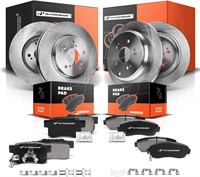 Front Vented & Rear Solid Disc Brake Rotors Kit