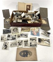 Box Full of Antique Photographs & Ephemera