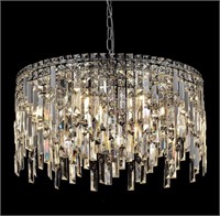 Crystal Chandelier, 24" Modern Round Chandelier