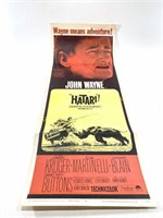 Original 1967 John Wayne Hatari Movie Poster