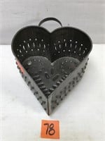 Folk Art Punched Tin Heart Mold