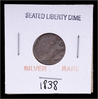 Rare Silver 1838 Seated Liberty Dime