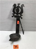 Folk Art Iron Grease Lamp