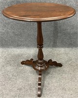 Antique Walnut Pedestal Accent Table