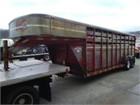 (T) 1999 Moritz Goose Neck 20 ft stock trailer