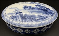 Asian Blue & White Porcelain Lidded Box
