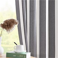 jinchan Striped Curtains  W50 x L84  Black