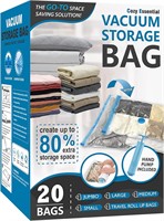 20 Pack Vacuum Bags  4 Sizes  Includes Pump