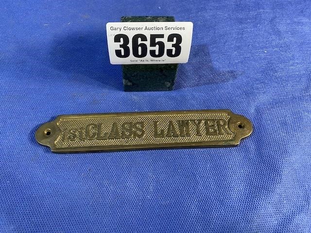 Solid Brass, 1st Class Lawyer Sign