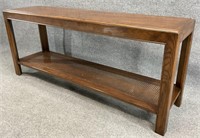 Oak Cane Shelf Console Table