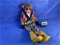 Vintage Sad Sock Clown, 20"L