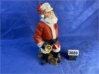 Ceramic Bell Ringing Santa, 13"T