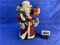 Ceramic Santa w/Lantern, 11"T