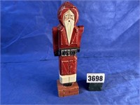 Wood Santa on Chimney, 11"T