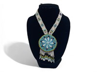 Native American Beaded Medallion Necklace