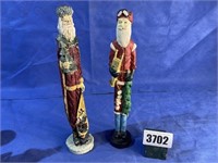 2 Tall Ceramic Santas,12"T