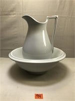 Antique Thomas Elsmore Water Pitcher and Bowl