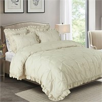 Ivory 5 Piece Bed in a Bag Comforter Set, Queen