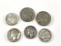 1964 Roosevelt Dime, 1930 Buffalo Nickels