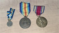 3 WW1 WW2 Military Medals