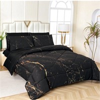 Black Queen Marble Comforter Sets , 5 Pieces (1