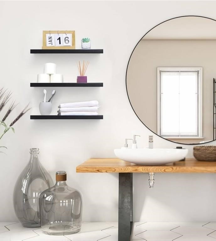 New Rustic Natural Wood Floating Shelves