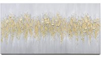 Zessonic gold and white Artwork 48x24 inch