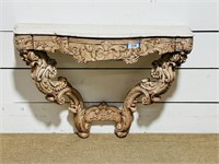 Ornate Wall Mount Table w/Marble Top