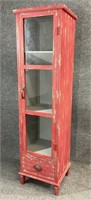 Petite Red Distressed Cabinet