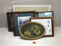 Various Vintage Artwork and Picture Frames