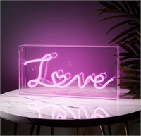 Lights4fun 12" Love Neon Pink LED Sign Wall Light