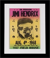 Jimi Hendrix Letterpress Style Concert Poster