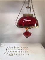 MCM Victorian Style Ruby Red Chandelier
