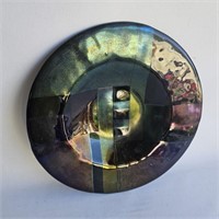 Fused Glass Platter -Artist Signed -iridescent
