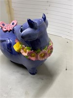 1960s Metlox - Lavendar Cow with butterfly