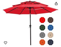 JEAREY 9FT 3 Tiers Patio Umbrella