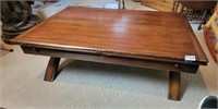Fold Out Solid Wood Coffee Table/ Shows Wear