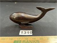 Dark Iron Wood Carved Whale