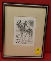 Salvador Dali "Don Quixote" w/ coa lithograph