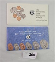 1991 & 1992 Uncirculated Coin Sets