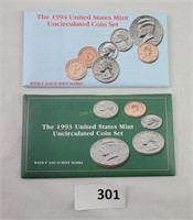 1993 & 1994 Uncirculated Coin Sets
