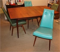 5pc Mid Century Modern Dining Table w/ 4 chairs